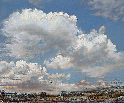"Cloudscape XI", 2006, acrylic on wood, 40x48 cm, private collection acrylique sur bois, oeuvres, works, arbeiten, art
