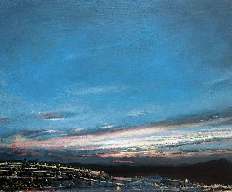 "Aragon in the evening 1", 2010, acrylic on wood, 40x48cm, private collection Malerei / Painting / Peinture, tableau, tableaux
