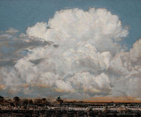 "Cloudscape XVI", 2006, acrylic on wood, 40x48 cm, private collection wolkenhimmel, wolkenlandschaft, skyscape, cloudscape, landschaftsbilder, wolkenbilder, art contemporain, contemporary art