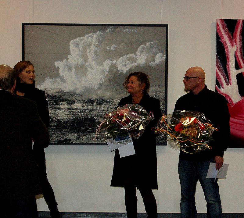 The three awardees: Anna Grau, Heike Negenborn, Marcus Günther Kunstpreis Eisenturm 2015 6, www.